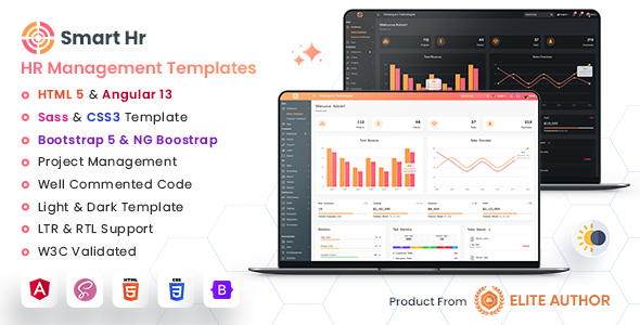 SmartHR - HR, Payroll, Project, Office & Employee Management Admin Template with RTL (Html + Angular
