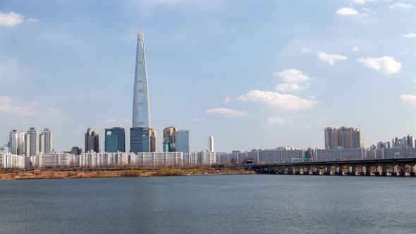 Aerial Lotte World Mall Seoul Cityscape Korea