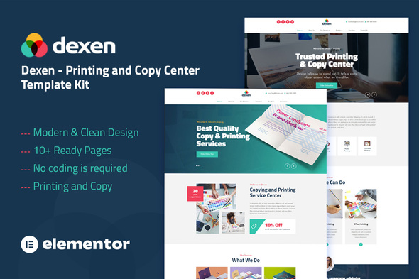 Dexen - Printing & Copy Center Elementor Template Kit