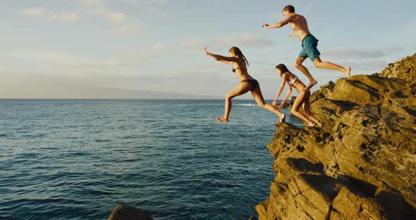 Cliff Jumping at Sunset