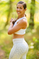 Smiling Athletic Woman In Sportswear in the forest - PhotoDune Item for Sale