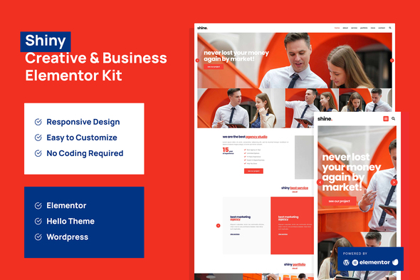 Shiny – Creative Business Agency Elementor Pro Template Kit – 0 Sold!