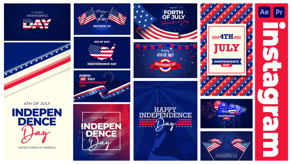 4th of July Independence Day |  Instagram Stories & Posters