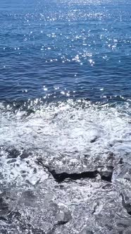 Sea Near the Coast  Closeup Aerial View of the Coastal Seascape