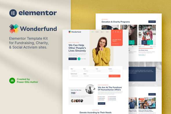 Wonderfund – Fundraising & Charity Elementor Template Kit