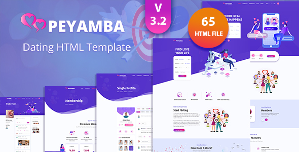 Peyamba – Dating Website HTML Template