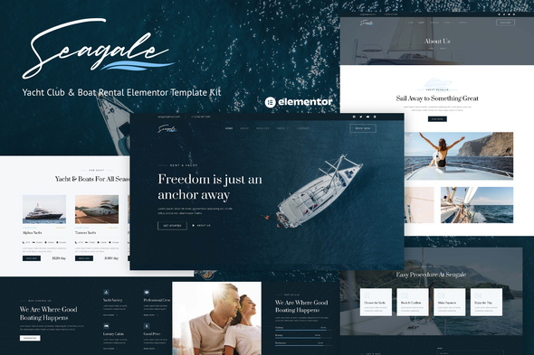 Seagale - Yacht Club & Boat Rental Elementor Template Kit