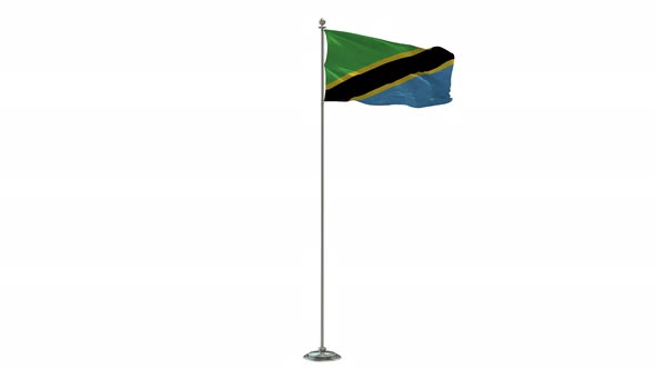 Tanzania Looping Of The Waving Flag Pole With Alpha