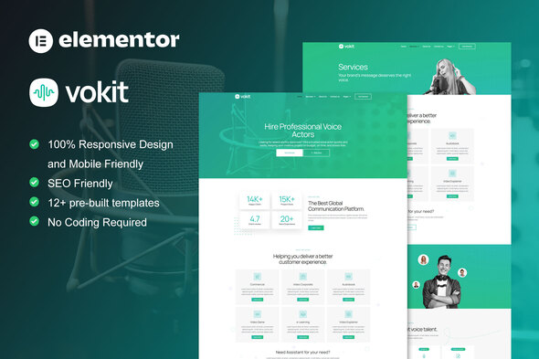 VoKit - Voice Over Services Elementor Template Kit