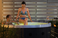 Caucasian Couple Enjoying Their Free Time in a Hot Tub Garden Spa - PhotoDune Item for Sale