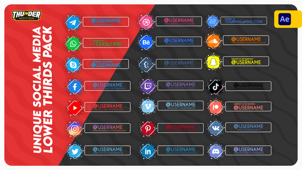 Unique Social Media Lower Thirds Pack alt