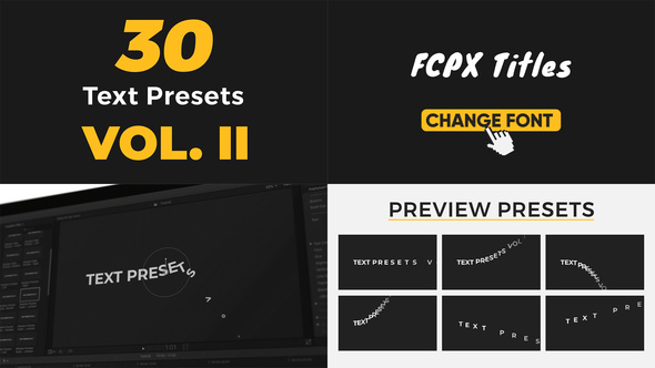 Text Presets Vol II For Final Cut Pro X alt