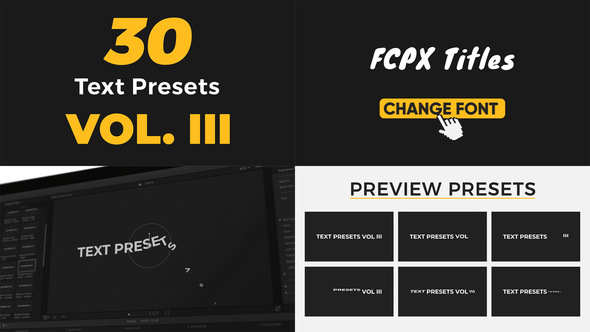 Text Presets Vol III For Final Cut Pro X alt