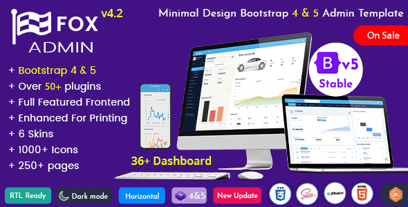 Fox - Multipurpose Bootstrap 5 Admin Dashboard Template UI Framework