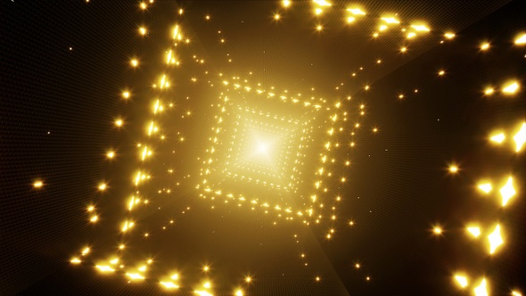 Yellow Glittering Event Light Tunnel VJ Loop