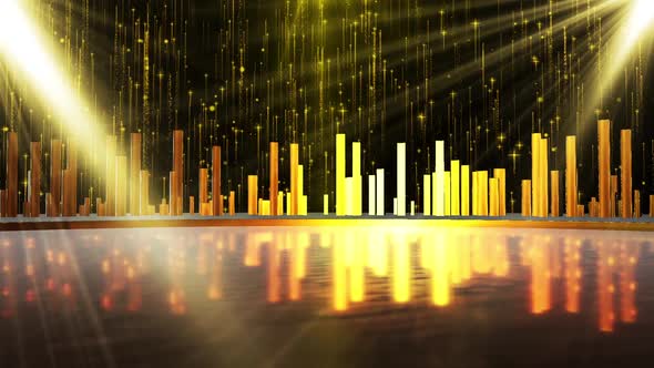 Golden Particle Light Award Stage Background alt