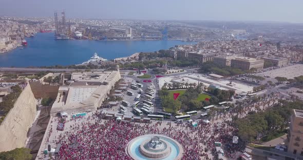 Valletta, Malta. Main Square Aerial View
