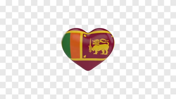 Sri Lanka Flag on a Rotating 3D Heart