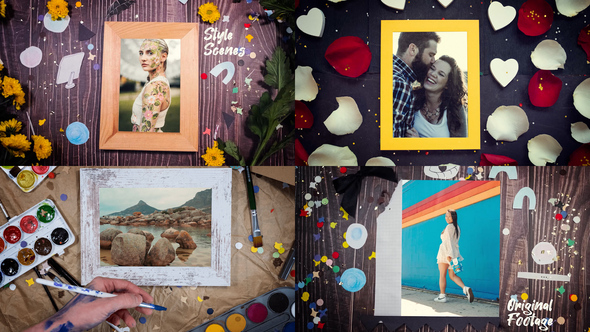 Romantic Flat lay Slideshows 3 in 1