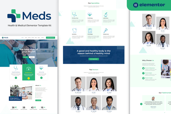 Meds - Health & Medical Elementor Template Kit