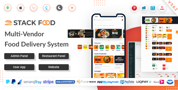 StackFood Multi Restaurant - Food Delivery App with Laravel Admin and Restaurant Panel