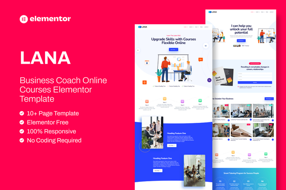 Lana – Business Coach Online Course Elementor Template Kit – 1 Sold!