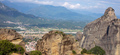 Greece Meteora landscape. Kalabaka village and rock formation. Europe travel destination - PhotoDune Item for Sale