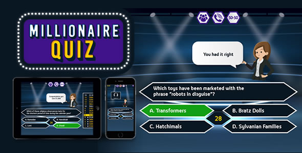 Millionaire Quiz - HTML5 Game