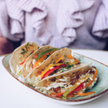 Tacos plate on marble white table. - PhotoDune Item for Sale