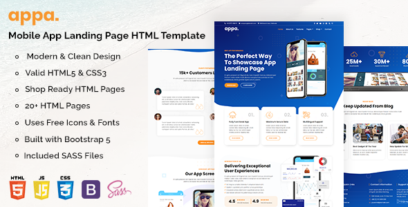 Appa - Mobile App HTML Template