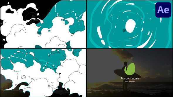 Cartoon Wave Logo for After Effects alt