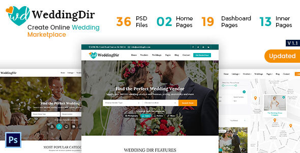 WeddingDir - Wedding Directory PSD Template