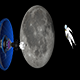 Space satellite and astronaut next to the moon - 3DOcean Item for Sale