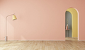 Empty room with pastel color wall and archway - PhotoDune Item for Sale