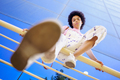 Black woman in casual wear on railing - PhotoDune Item for Sale