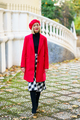 Stylish woman in red outfit on street - PhotoDune Item for Sale