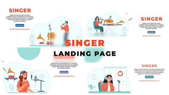 Singer Character Animation Landing Page Template