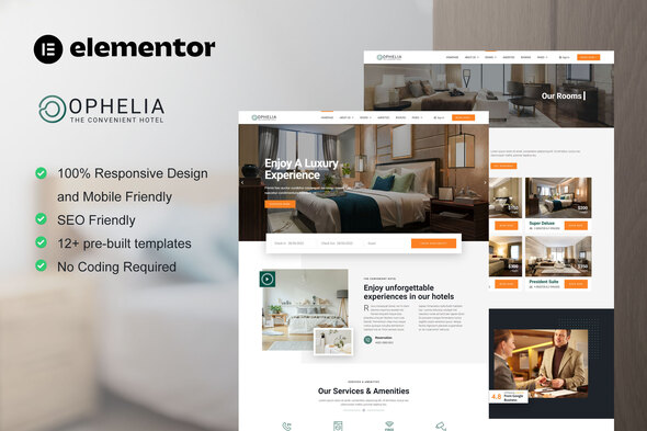 Ophelia - Hotel & Resort Elementor Template Kit