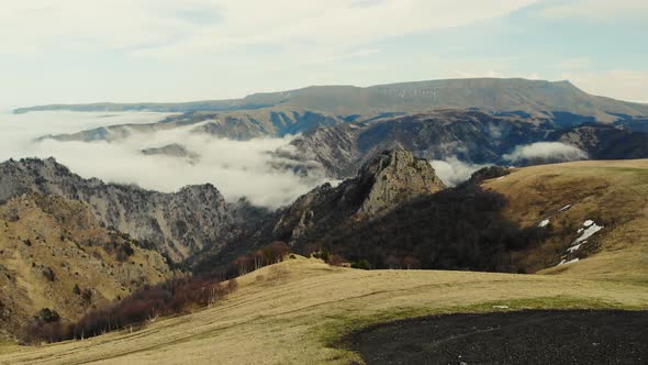 Aerial View of Caucasus Mountains