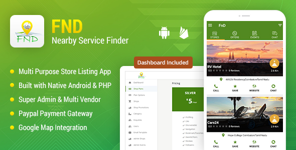 FnD - On Demand Nearby Shops & Stores Finder Application (Web + Mobile)
