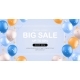 Big Sale with 3d Balloons Realistic Blue  - GraphicRiver Item for Sale