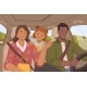 Parents and Kid Driving in Car Road Trip - GraphicRiver Item for Sale