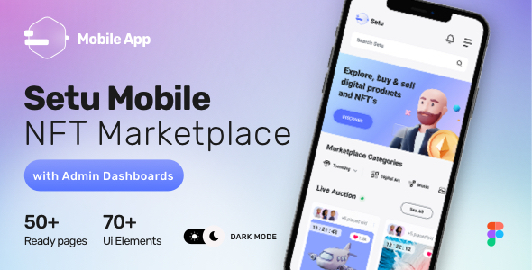 Setu M - Figma NFT Marketplace with Admin Dashboards