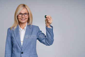 a new flat isolated over grey background