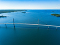 Aerial view of cable-stayed Replot Bridge, suspension bridge in Finland - PhotoDune Item for Sale