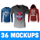 36 Mockups T-Shirt / Hoodie / Long Sleeve Bundle - GraphicRiver Item for Sale