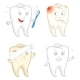 Funny Tooth with Toothbrush - GraphicRiver Item for Sale