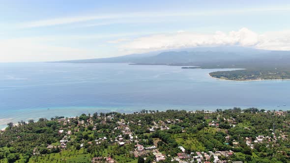 Aerial view of the Island and the deep blue sea