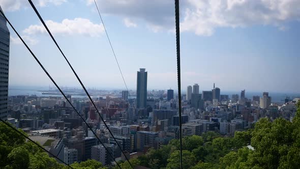city view from ropeway of kobe japan