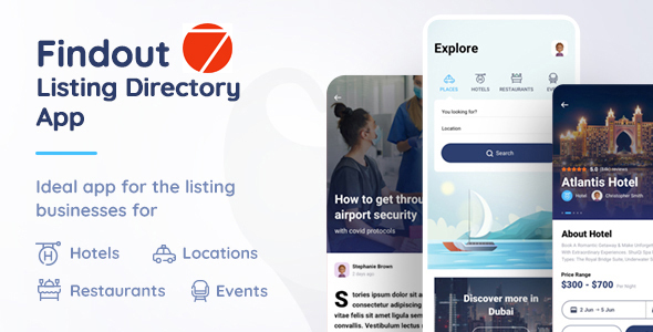 Findout – Listing Directory App Framework7 Template